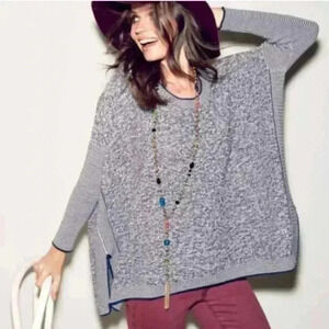 Cabi Port Of Call Oversized Sweater/Tunic Size XS Boho Hi Low Knit Casual Preown